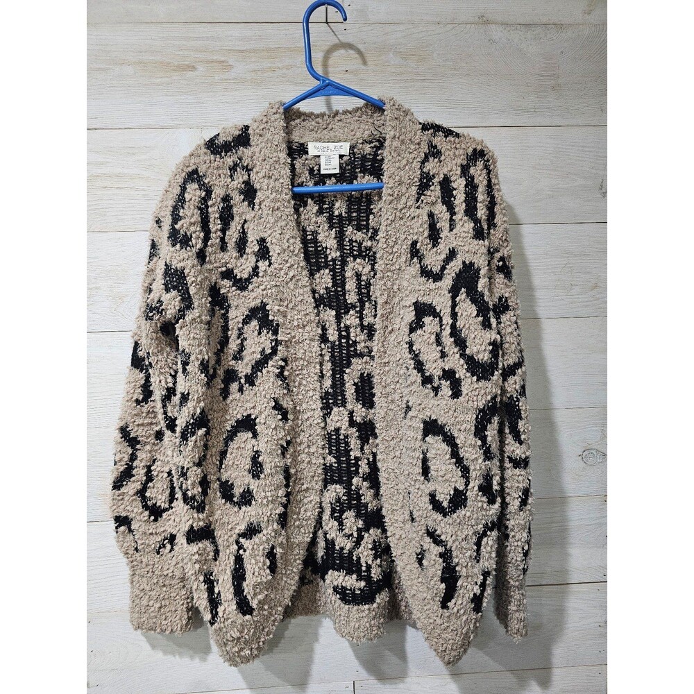 Rachel Zoe Oversized Open Front Animal Print Cardigan Size XS